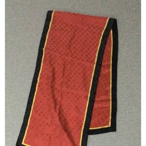 Carolina Herrera Vtg Red Polka dot 100% Silk Scarf 52.5x13"